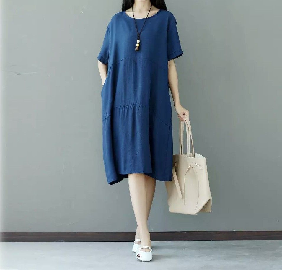 Blue Color Cotton Dress – Nirbani