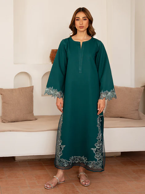 Sienna Teal Kurta With Trouser Set