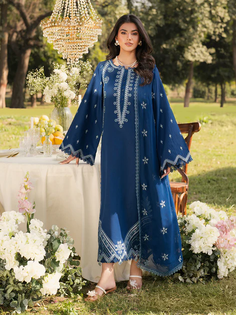 Evara Embroidered Suit Set With Dupatta