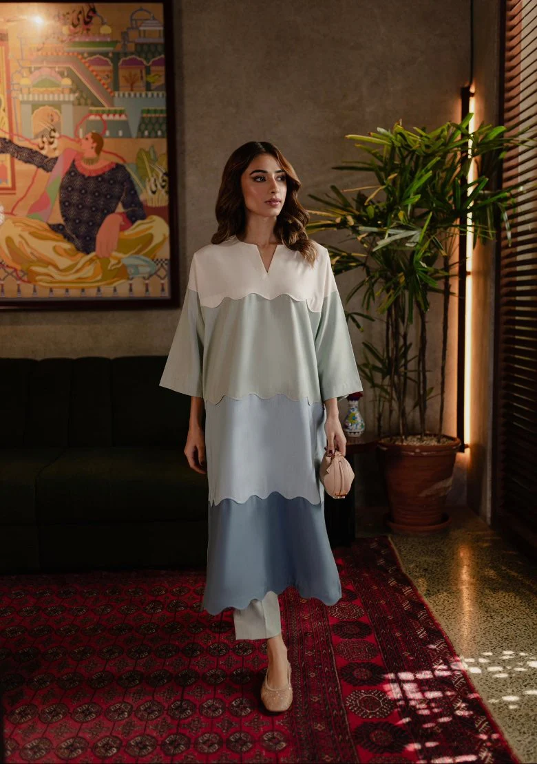 Shades Of Blue Cotton Kurta Set