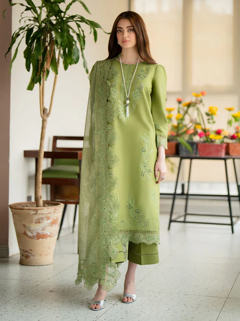Solene Embroidered Suit Set With Dupatta