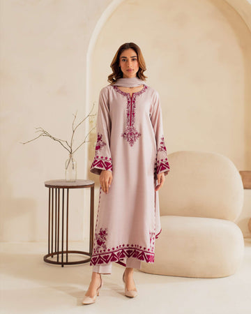 Zhaleh Embroidered Suit Set With Dupatta