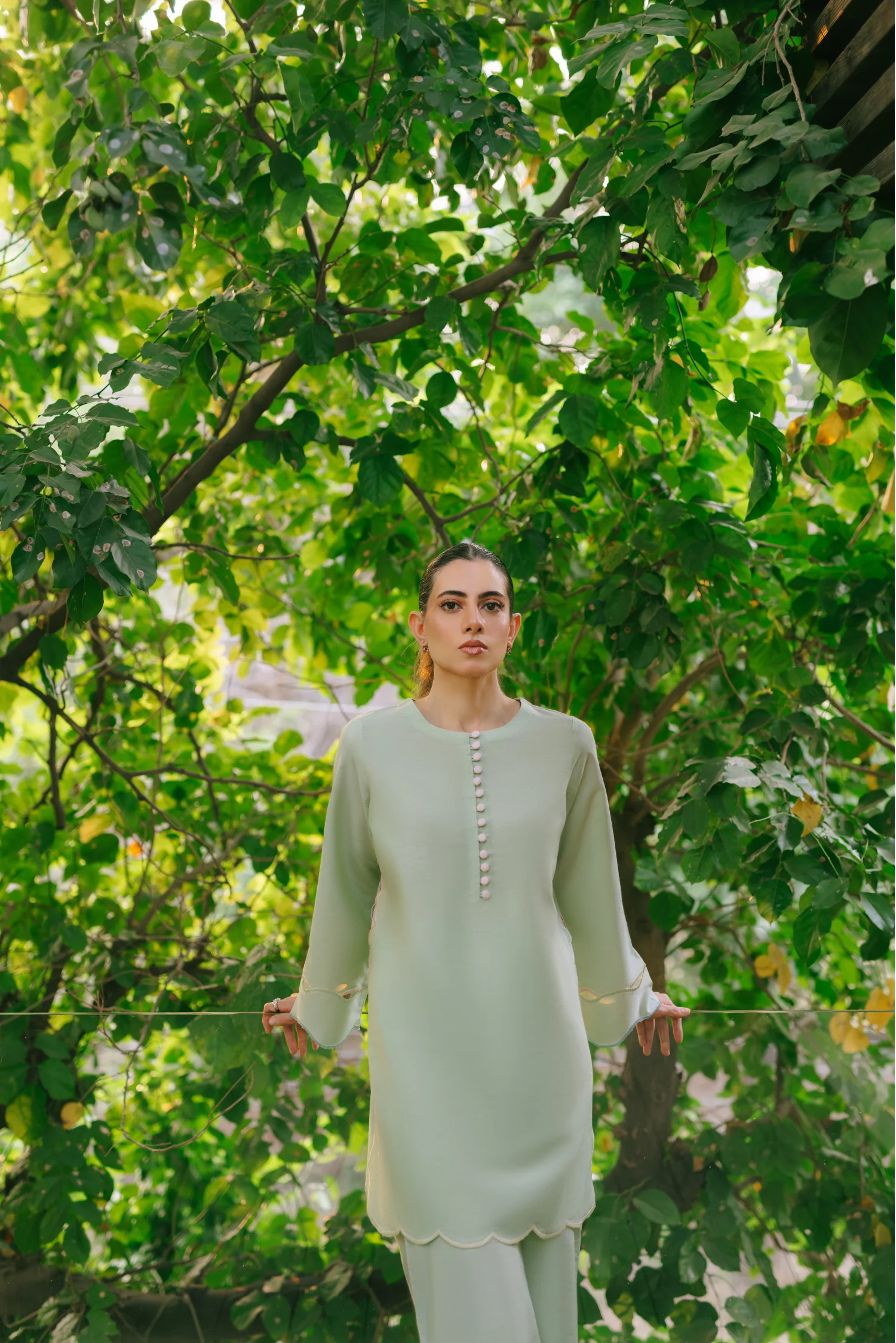 Pistachio Dream Kurta With Pant Set - Image 3