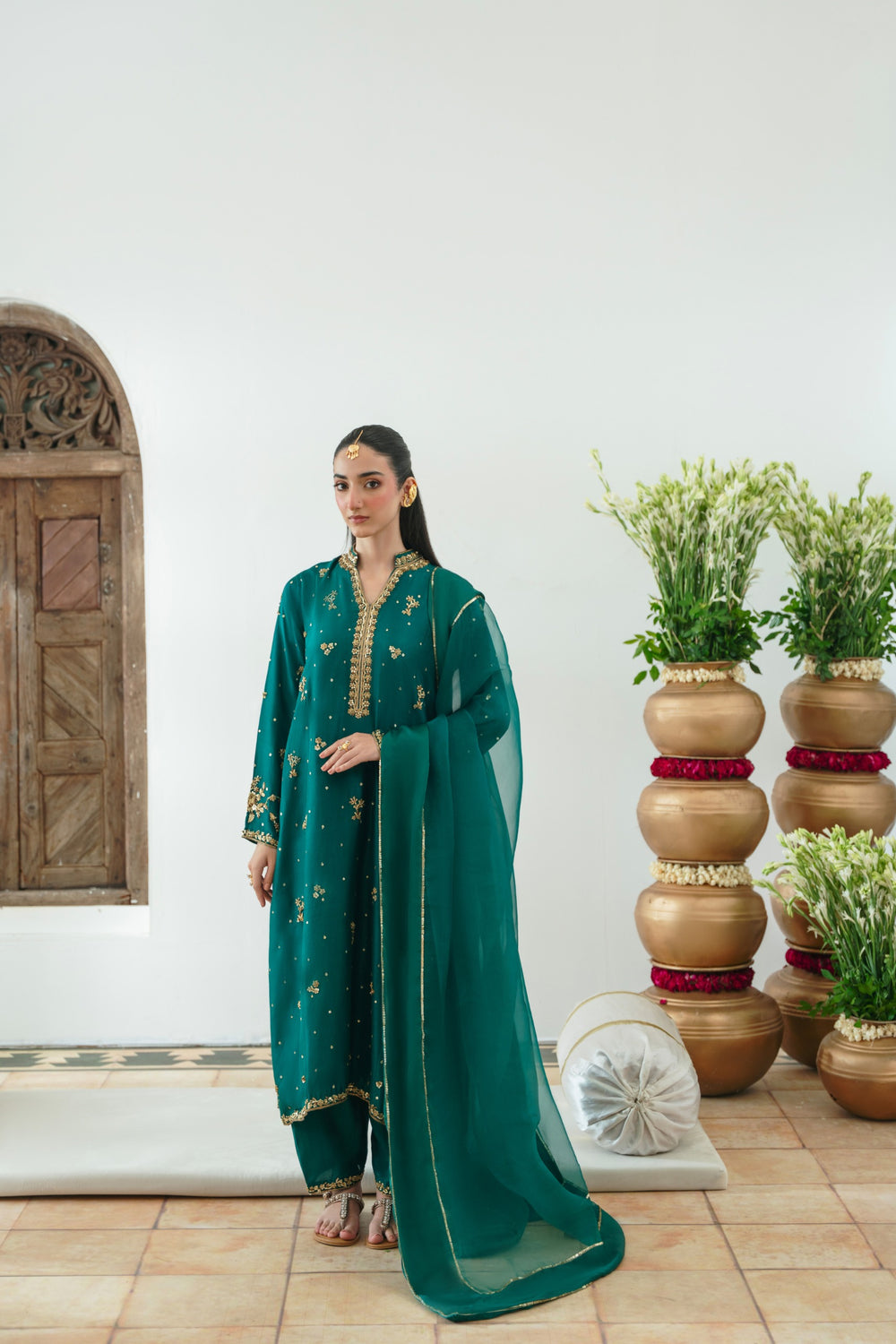 Ivan Hand Embroidered Suit Set With Dupatta