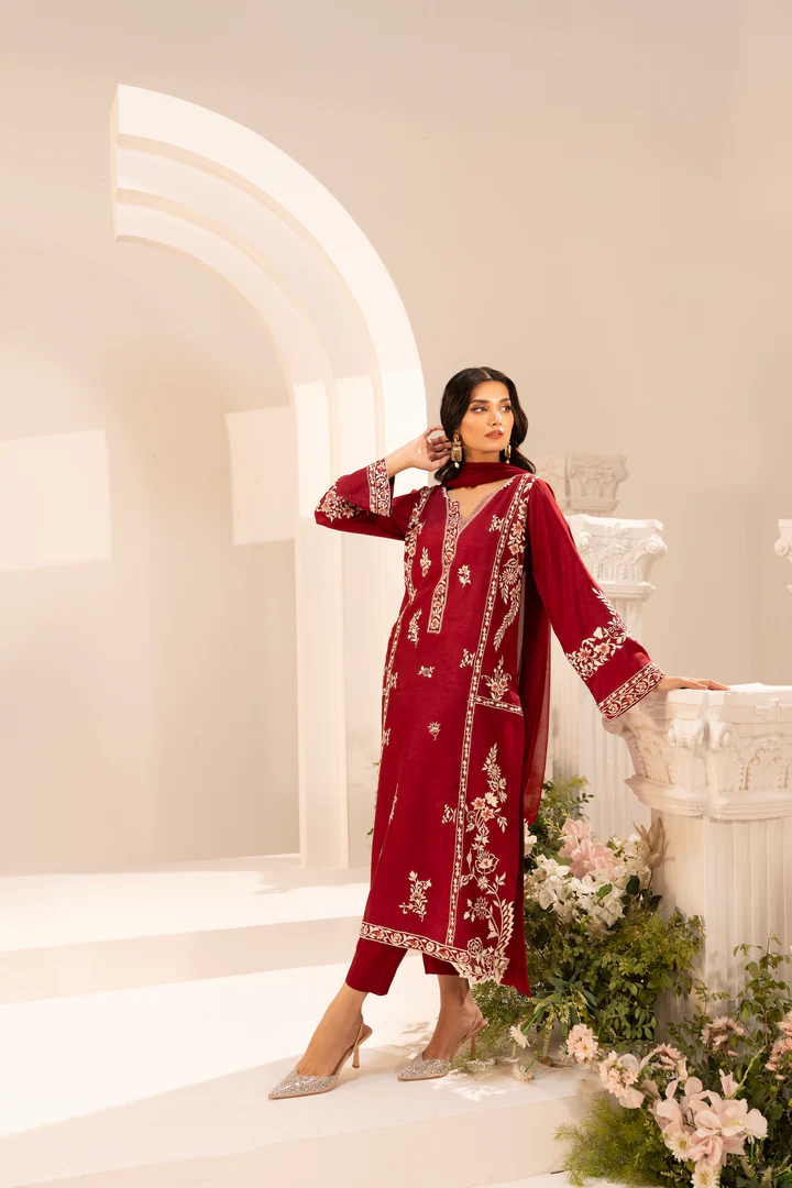 Anamta Embroidered Suit Set With Dupatta