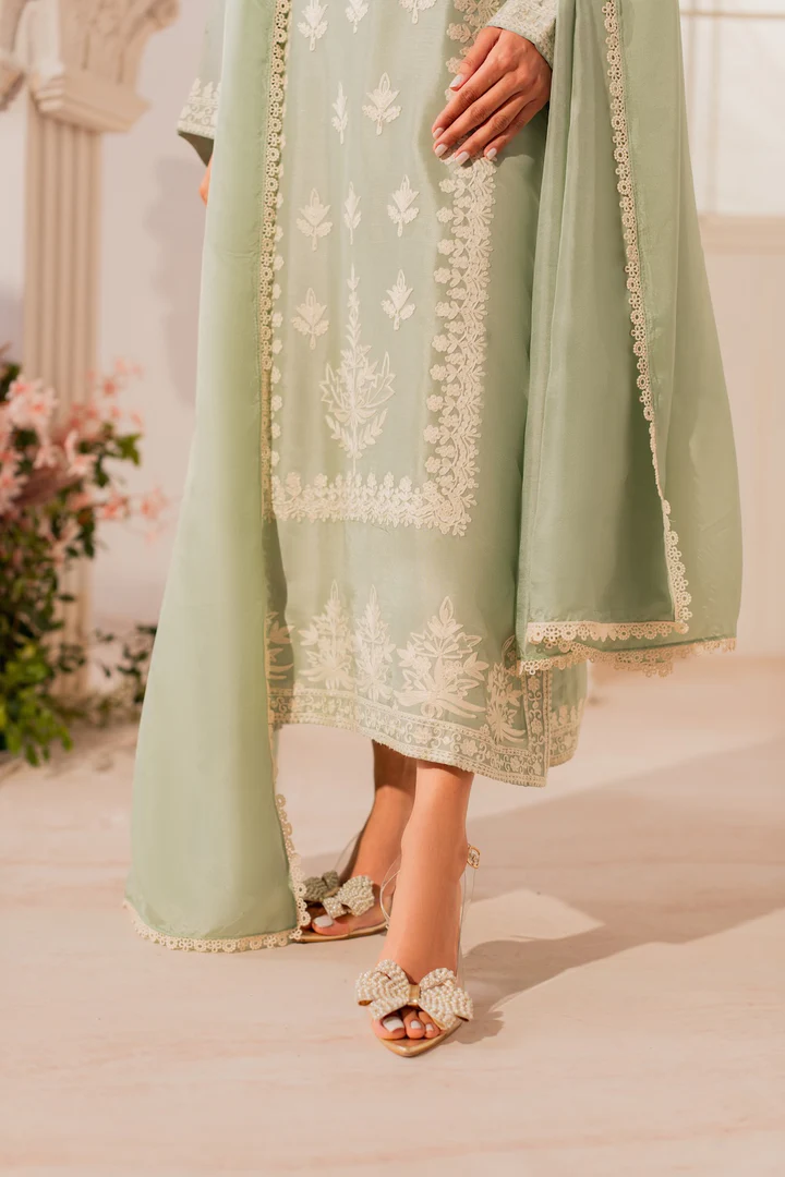 Mishelle Embroidered Suit Set With Dupatta - Image 3