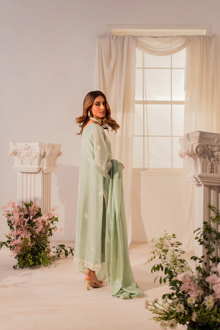 Mishelle Embroidered Suit Set With Dupatta - Image 9