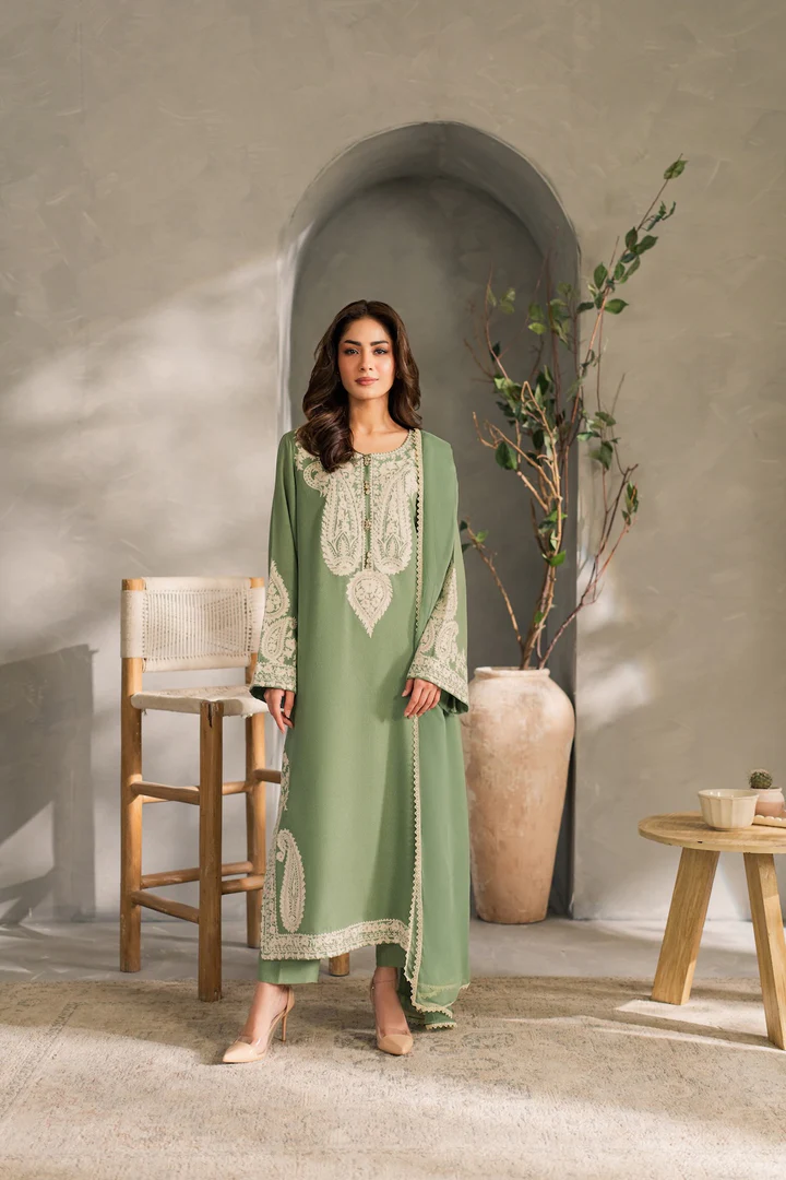 Jane Embroidered Suit Set With Dupatta