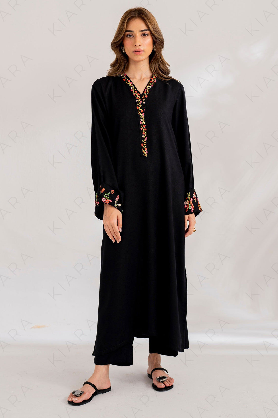 Noma Embroidered Cotton Kurta With Pant Set