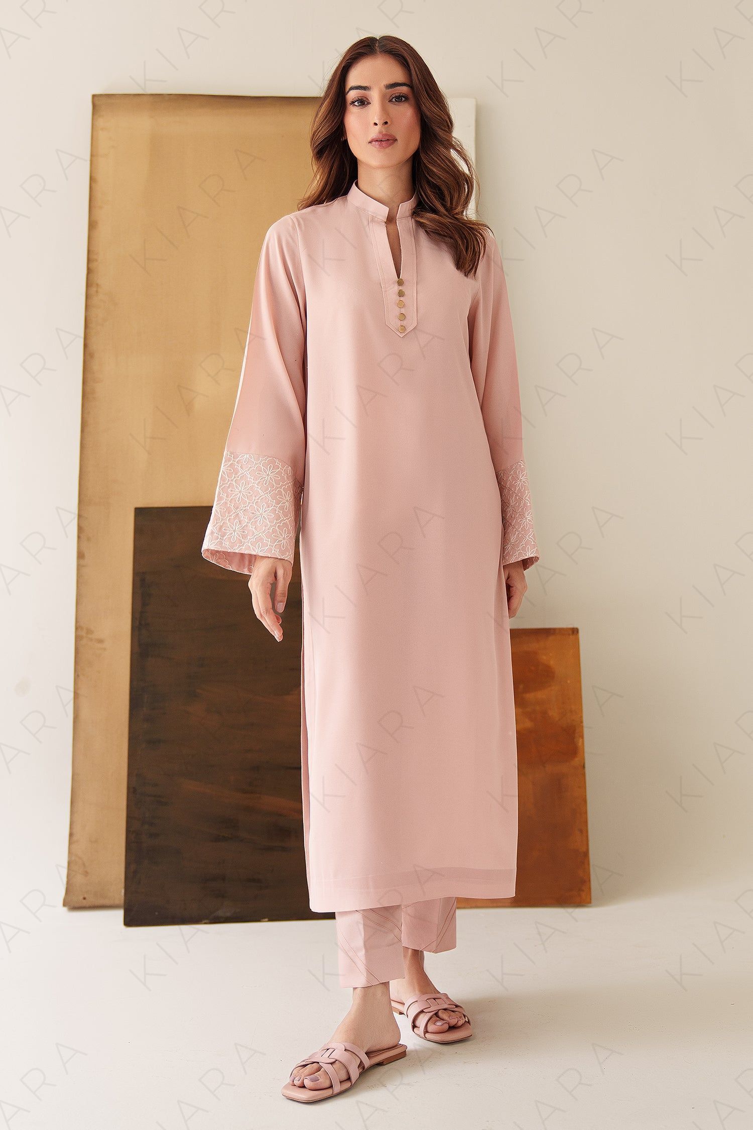 Blush Cotton Kurta With pant Set