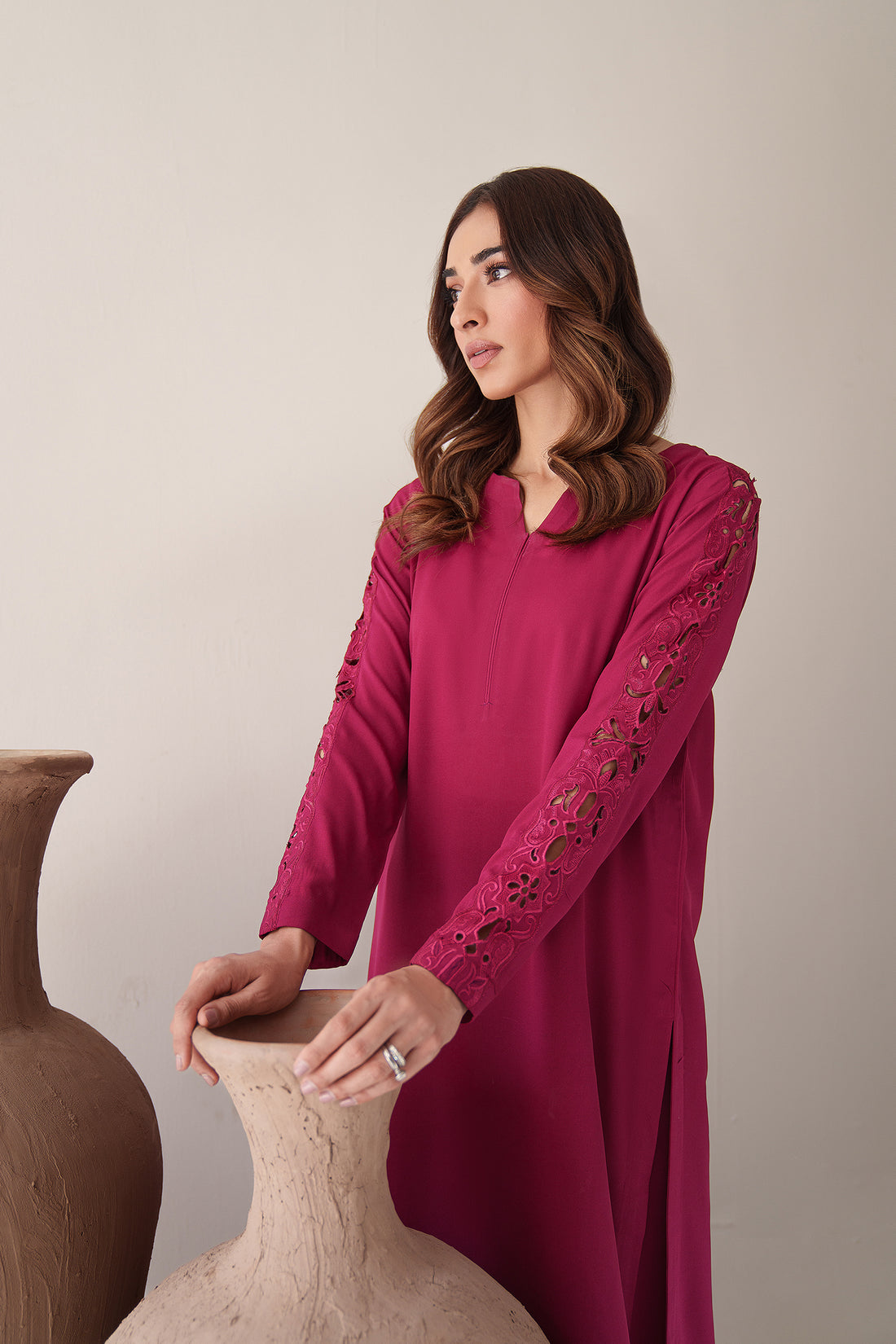 Scarlet Cotton Kurta With Pant set - Image 4