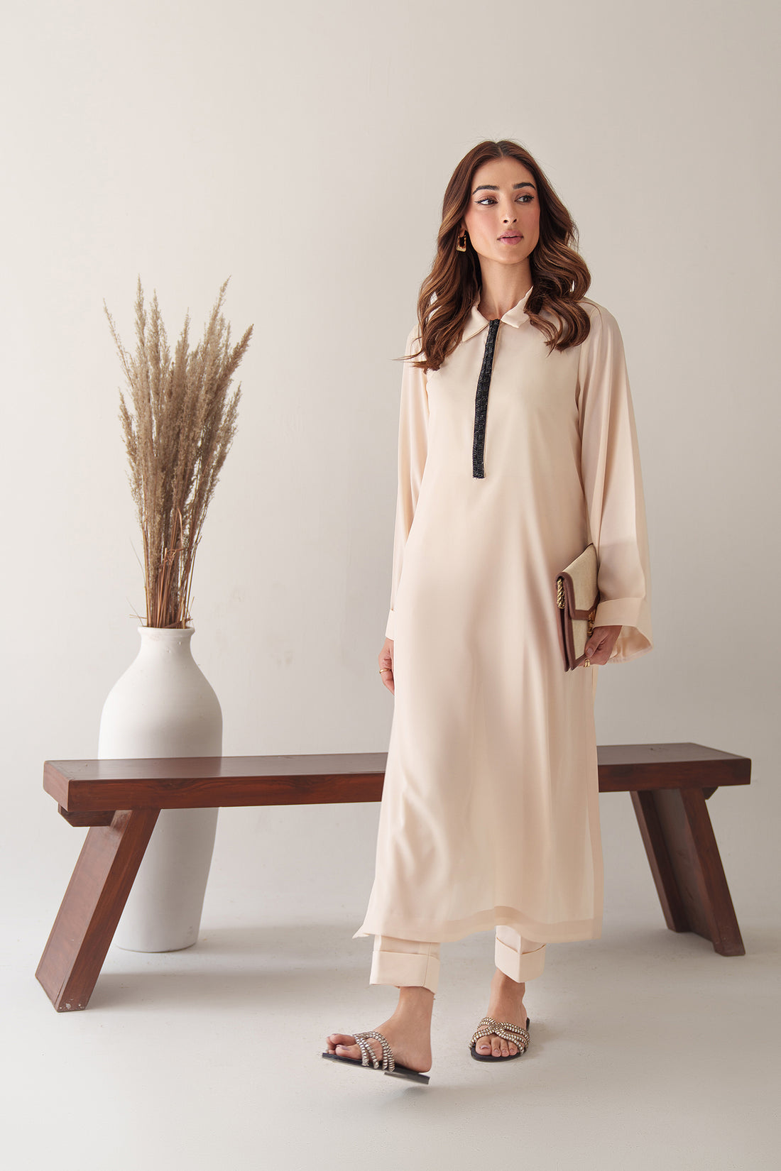 Sandstorm Cotton Kurta With Pant Set