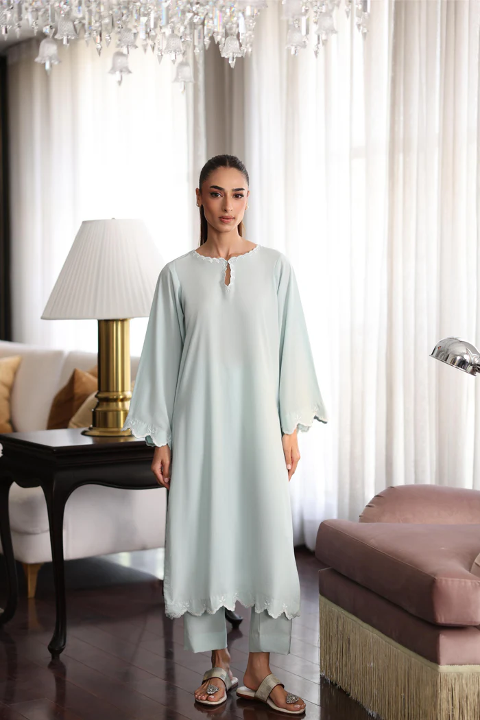 Ocean Grey Kurta With Pant Set