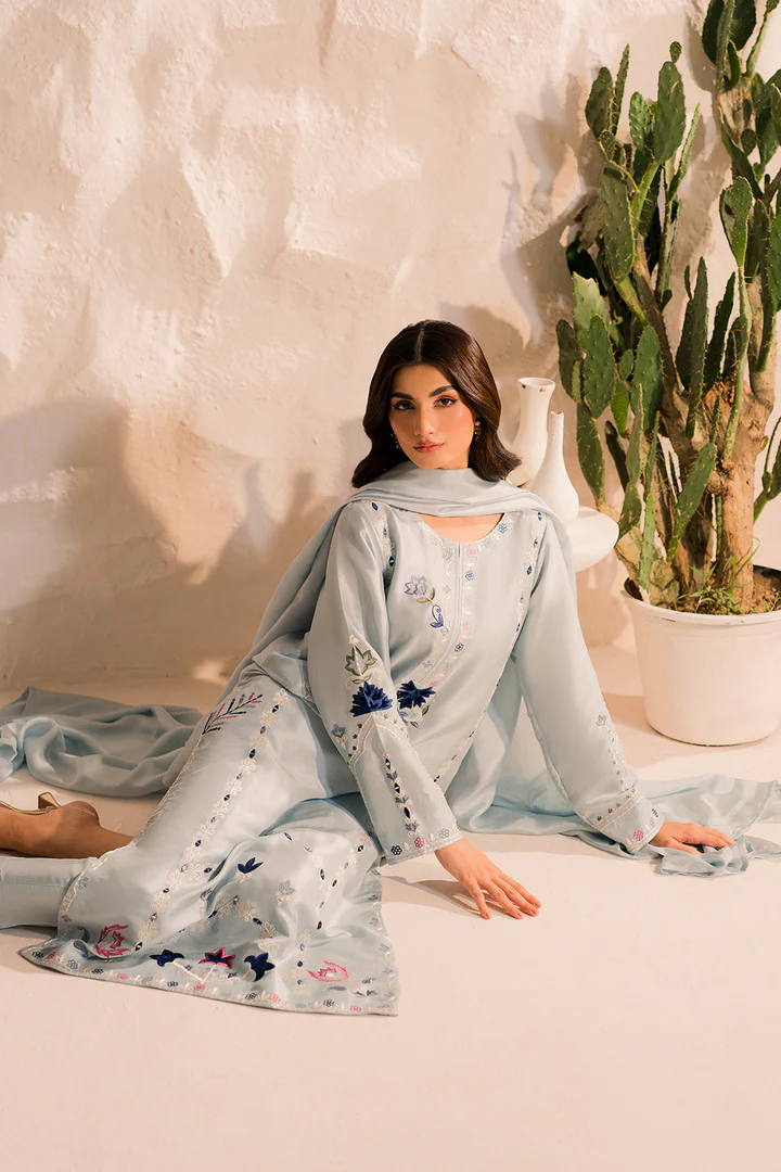 Elsa Embroidered Suit Set With Dupatta - Image 7