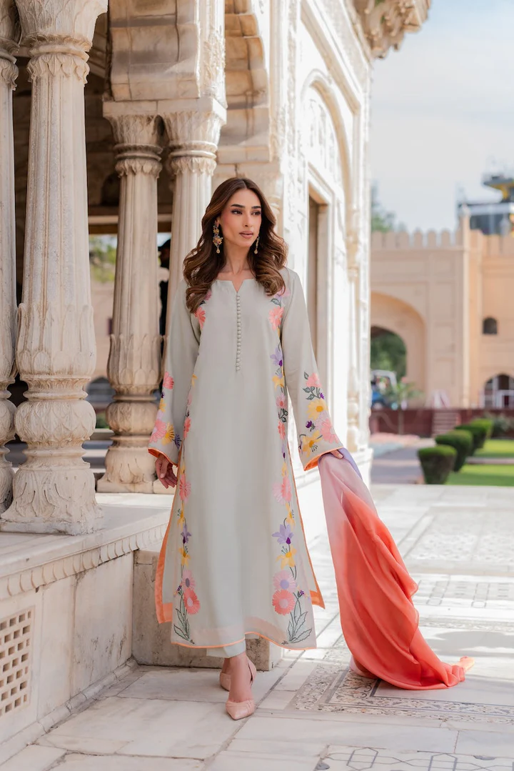 Arya Embroidered Suit Set With Dupatta