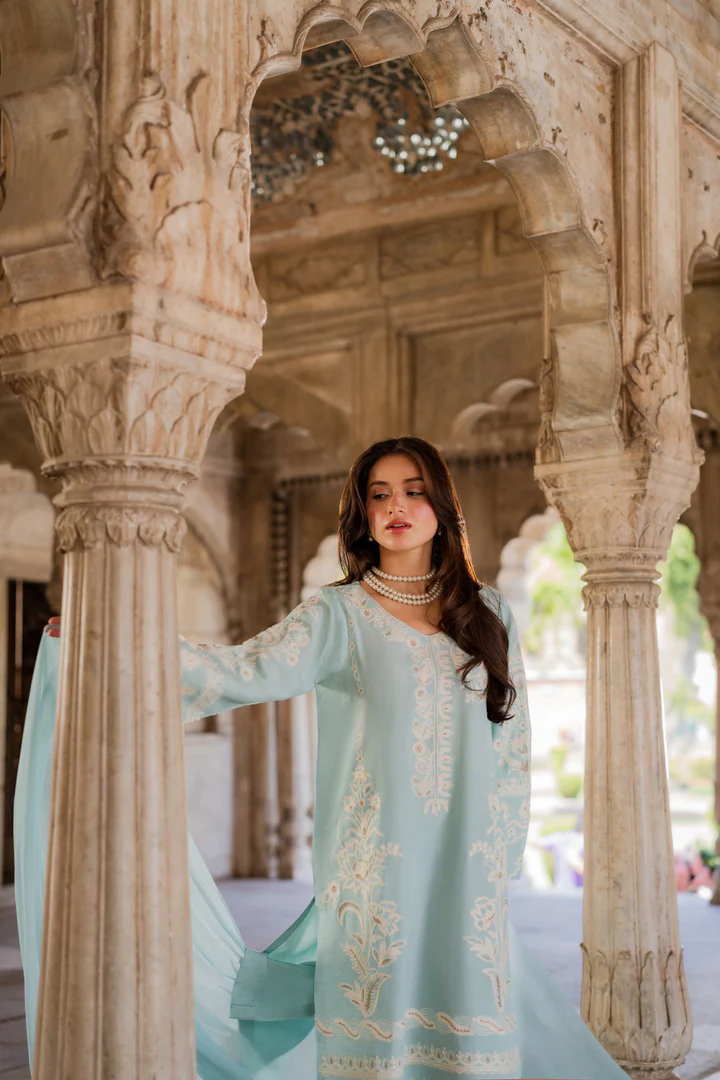 Aleeha Embroidered Suit Set With Dupatta - Image 13