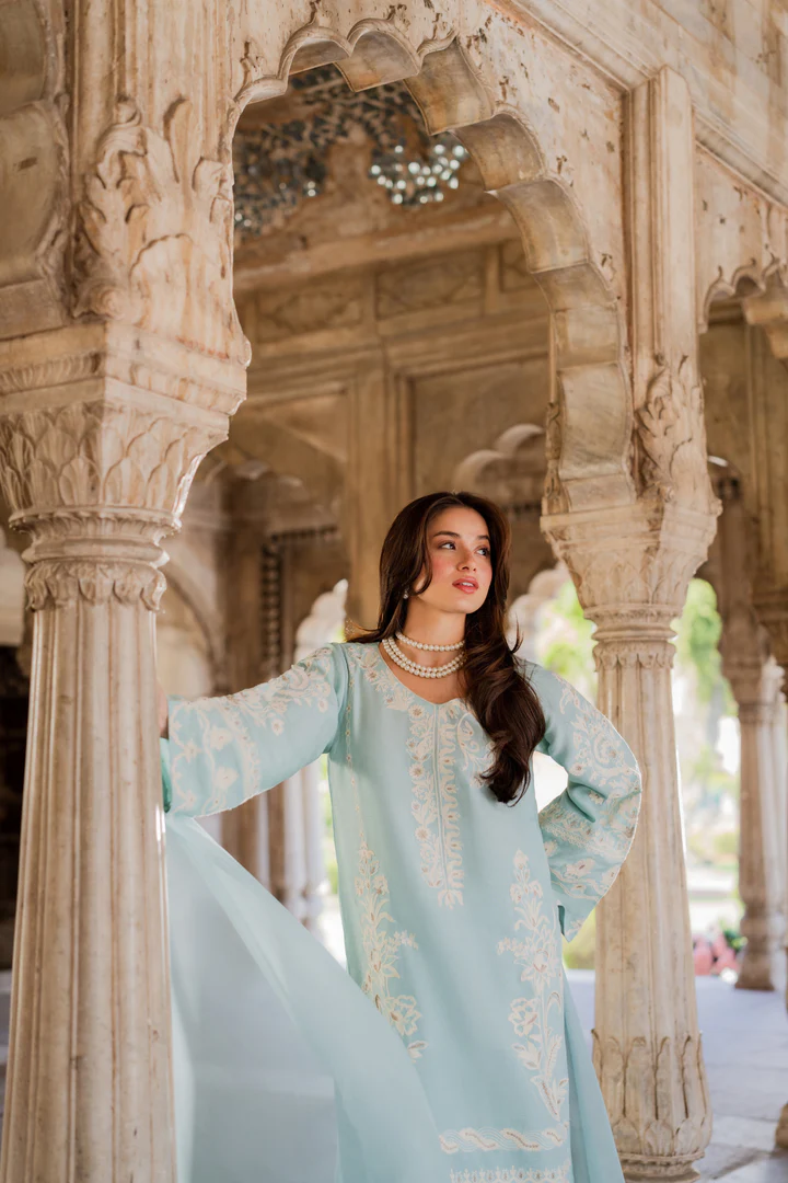 Aleeha Embroidered Suit Set With Dupatta - Image 14