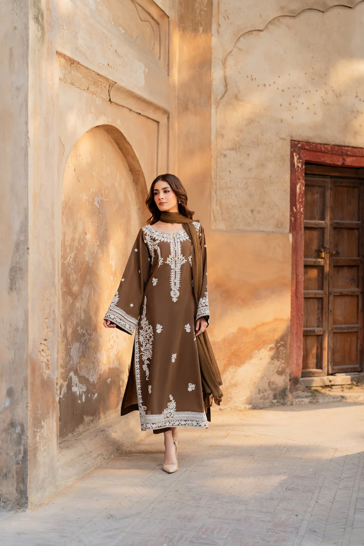 Rina Embroidered Suit Set With Dupatta
