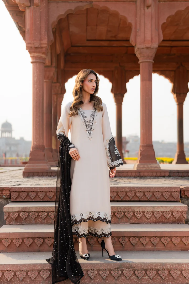 Naba Embroidered Suit Set With Dupatta - Image 10