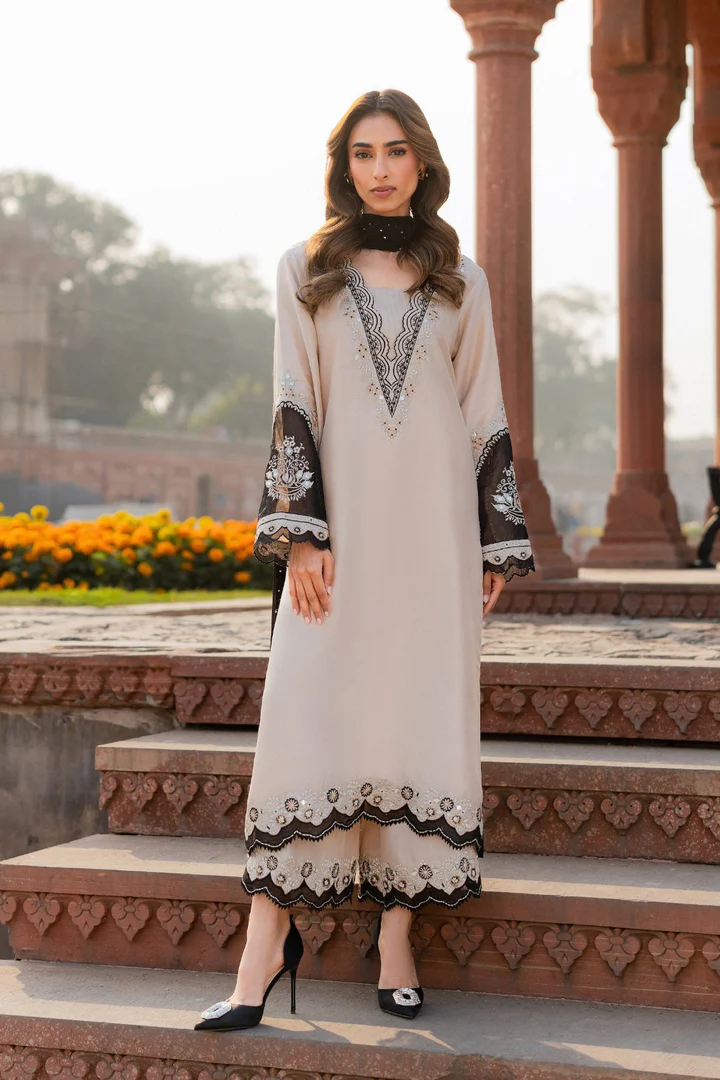 Naba Embroidered Suit Set With Dupatta