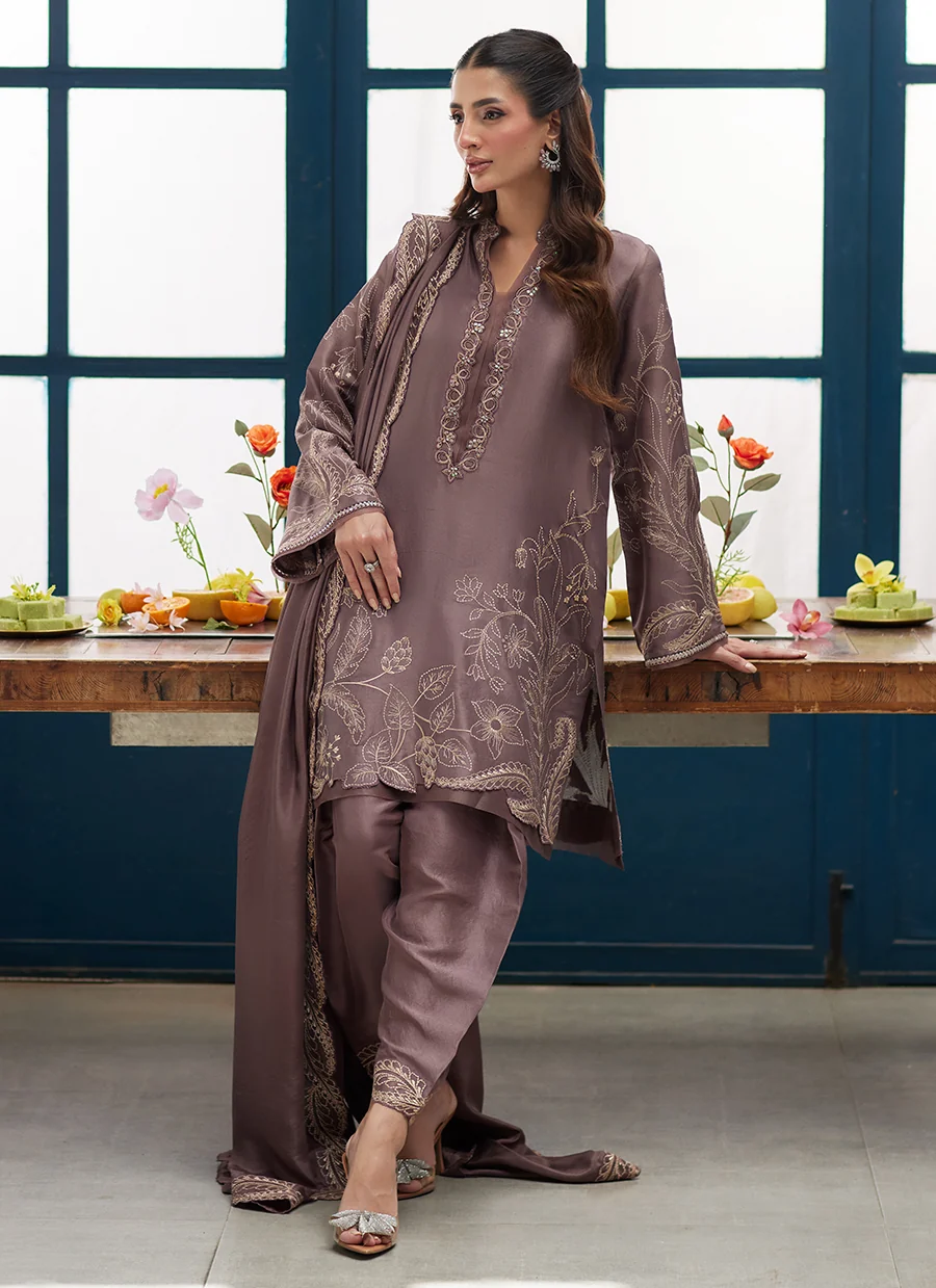 Greta Embroidered Suit Set With Dupatta - Image 4