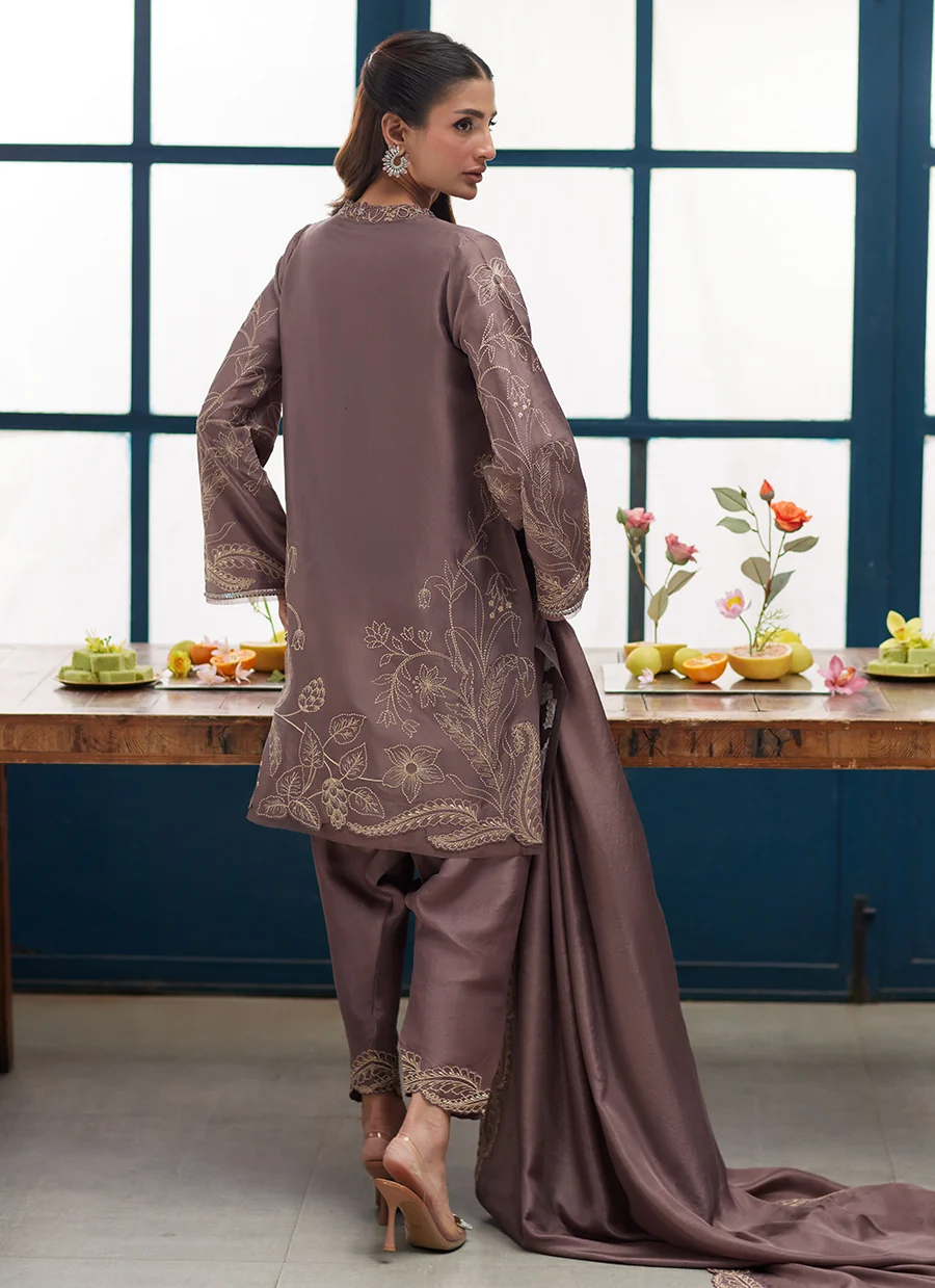 Greta Embroidered Suit Set With Dupatta - Image 6