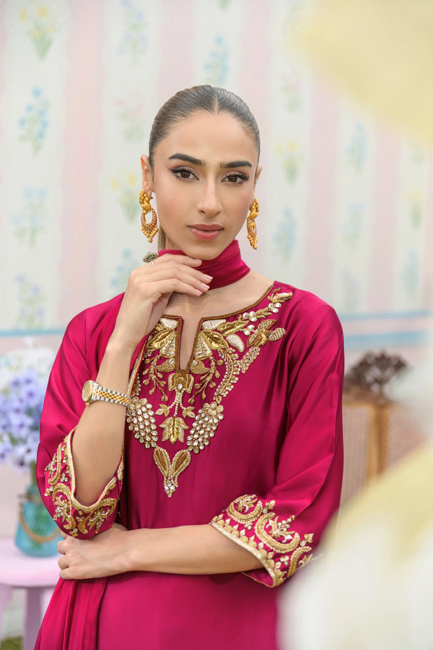 Tomatino Hand Embroidered Suit Set With Dupatta - Image 6