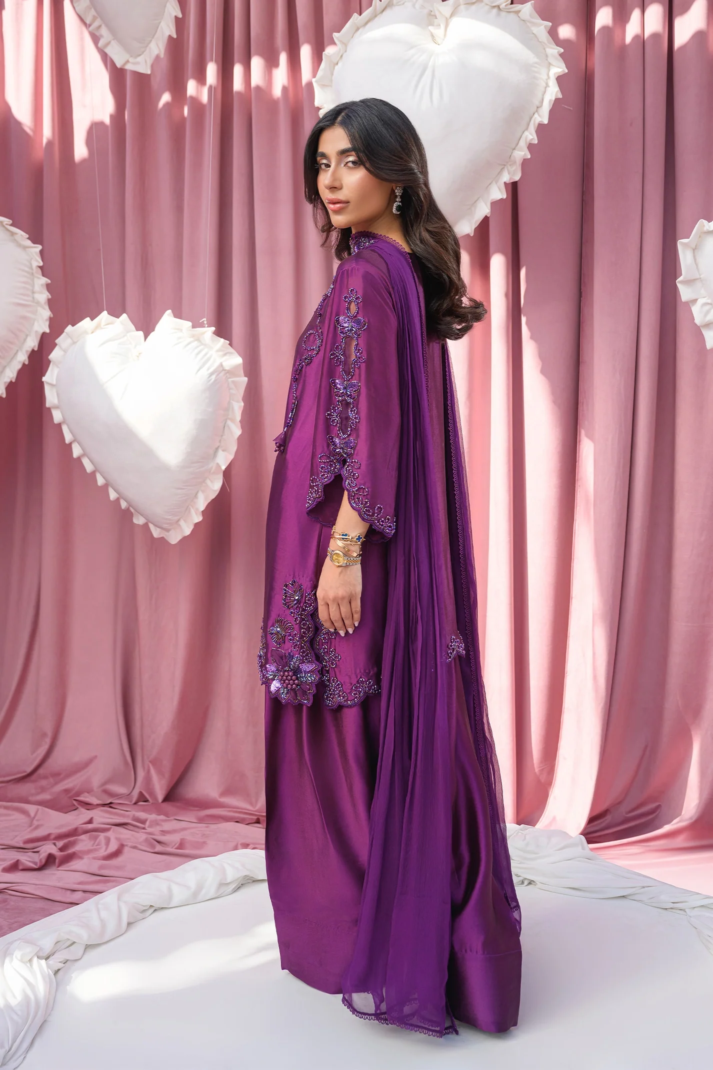 Cadbury Hand Embroidered Suit Set With Dupatta - Image 6